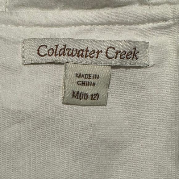 Coldwater Creek Size Medium White Lightweight Zip Up Jacket with Hood - Picture 7 of 7